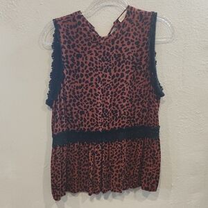 Love on a Hanger Animal Print Top with Black Lace